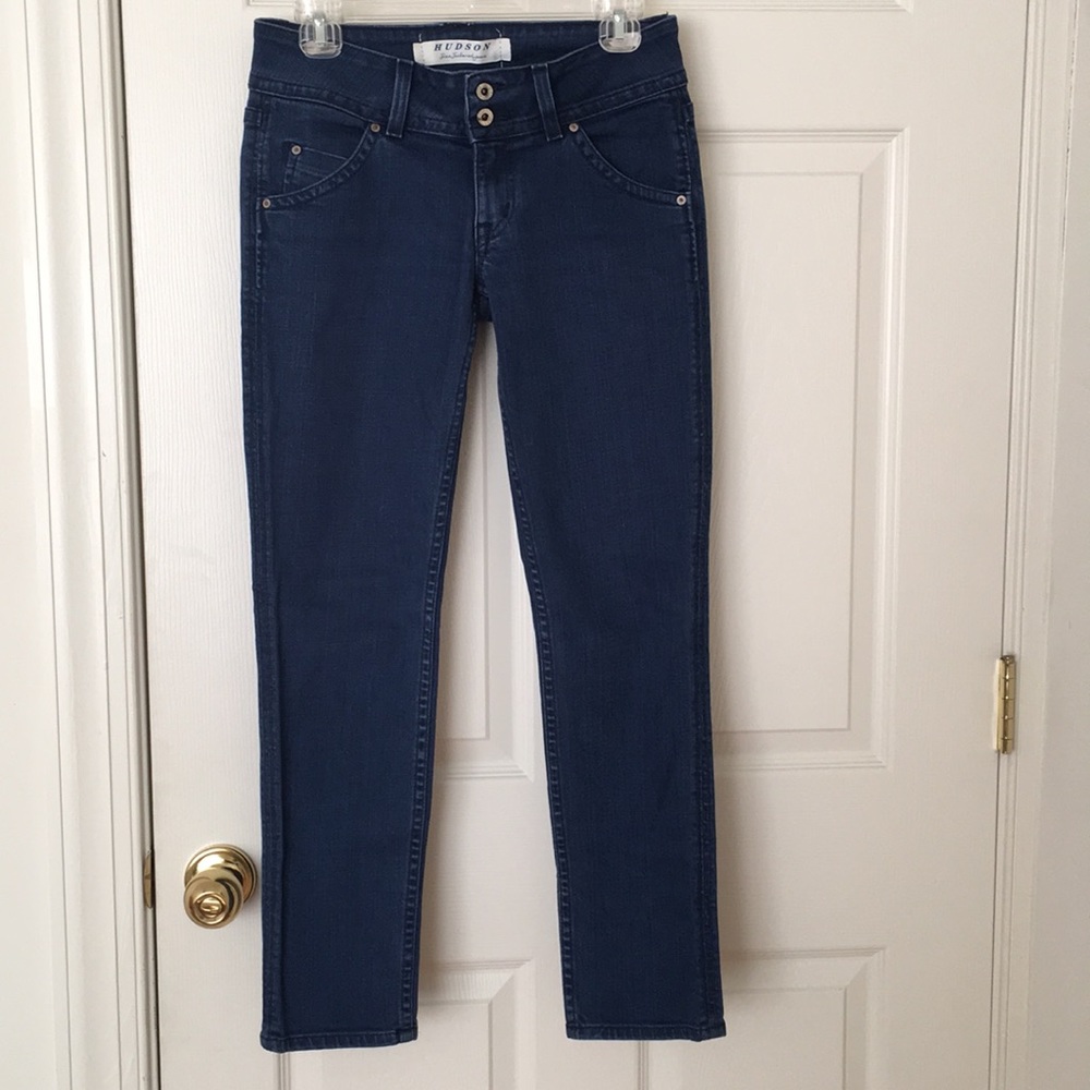 Vintage y2k Hudson low waist skinny jeans size 27, cobalt blue denim